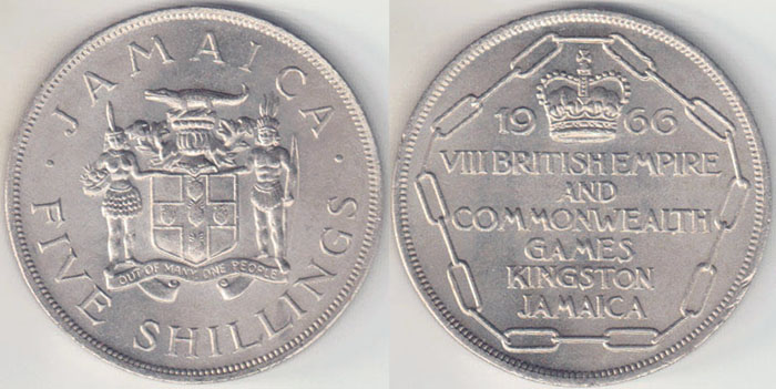 1966 Jamaica Crown (Commonwealth Games) Unc A004135